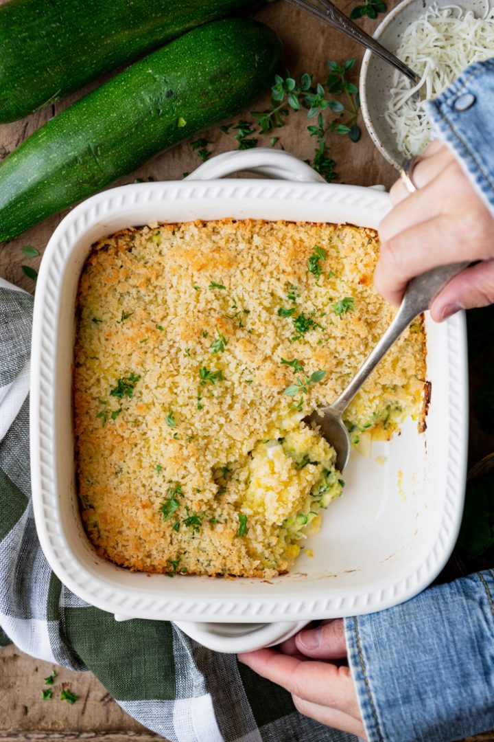 Garlic Parmesan Zucchini Casserole The Seasoned Mom