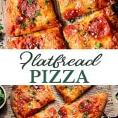 Long collage image of Naan flatbread pizza recipe.