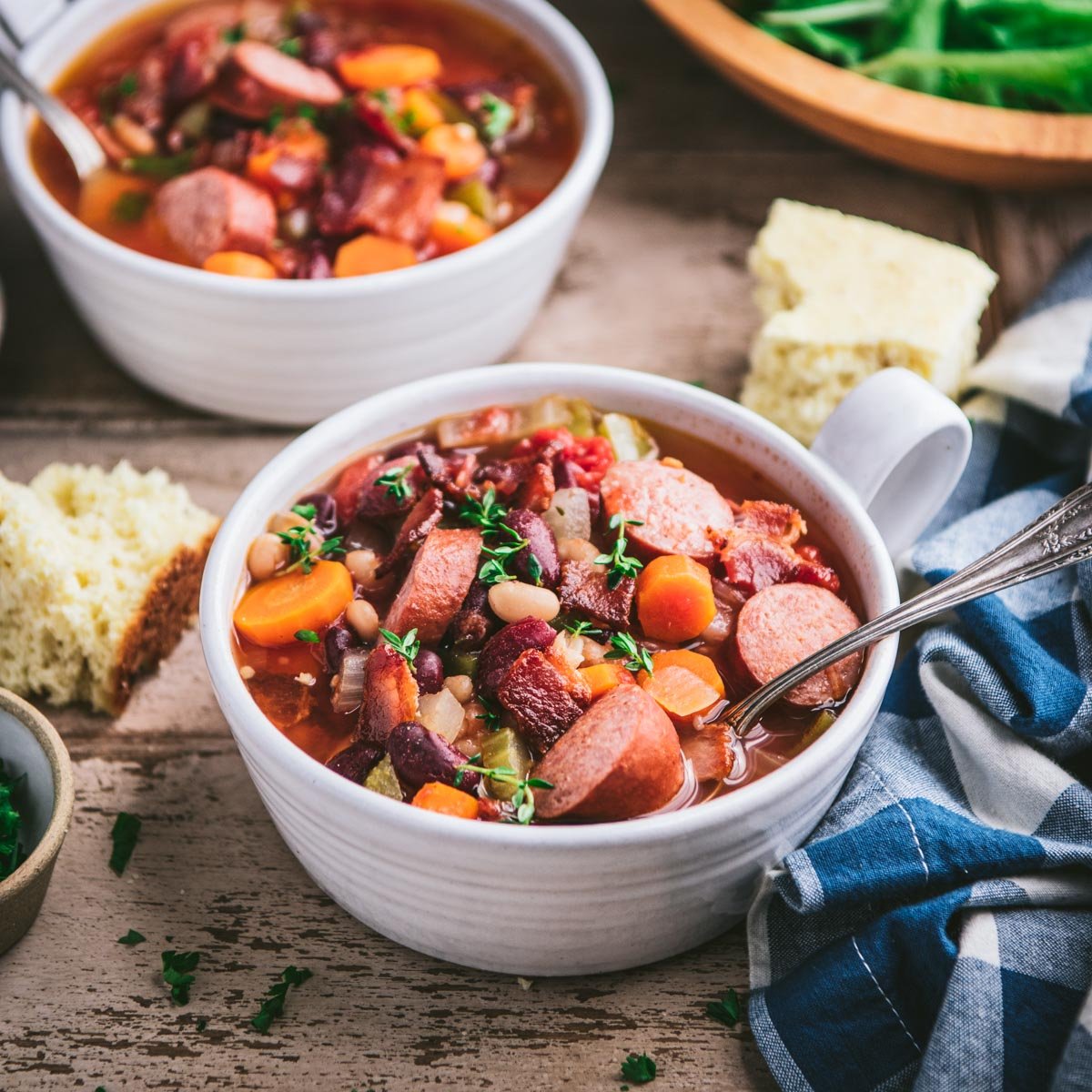 Slow cooker white beans and sausage - Family Food on the Table