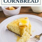 Southern cornbread recipe with text title box at top.