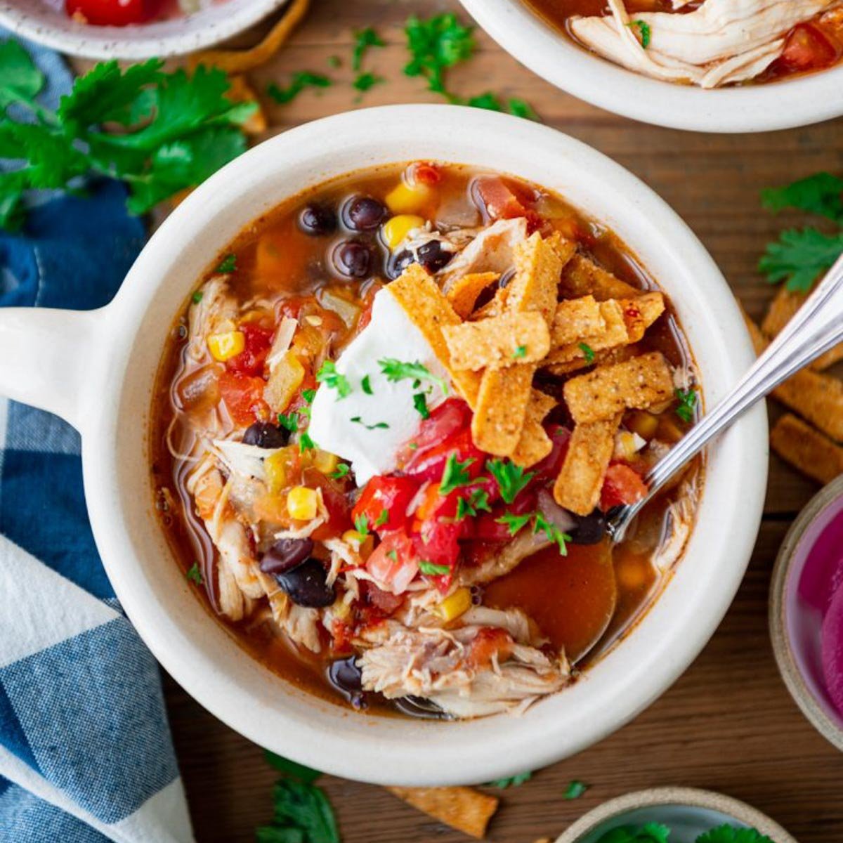 Creamy Chicken Tortilla Soup with Step by Step Instructions