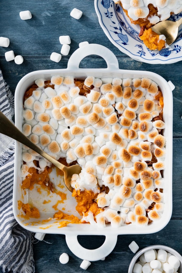 Sweet Potato Casserole with Marshmallows - The Seasoned Mom