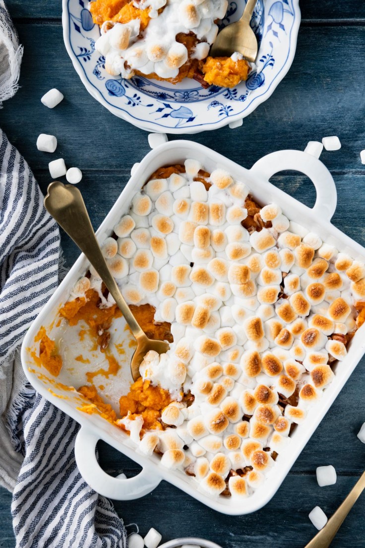 Sweet Potato Casserole with Marshmallows - The Seasoned Mom