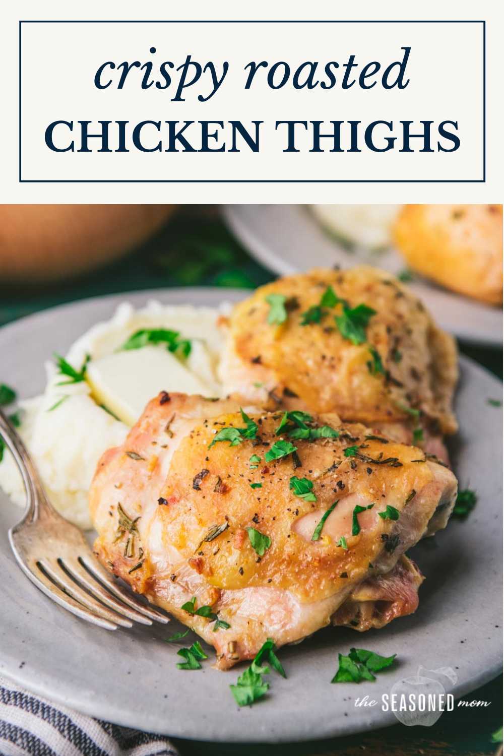 Roasted Chicken Thighs with Garlic & Herbs - The Seasoned Mom