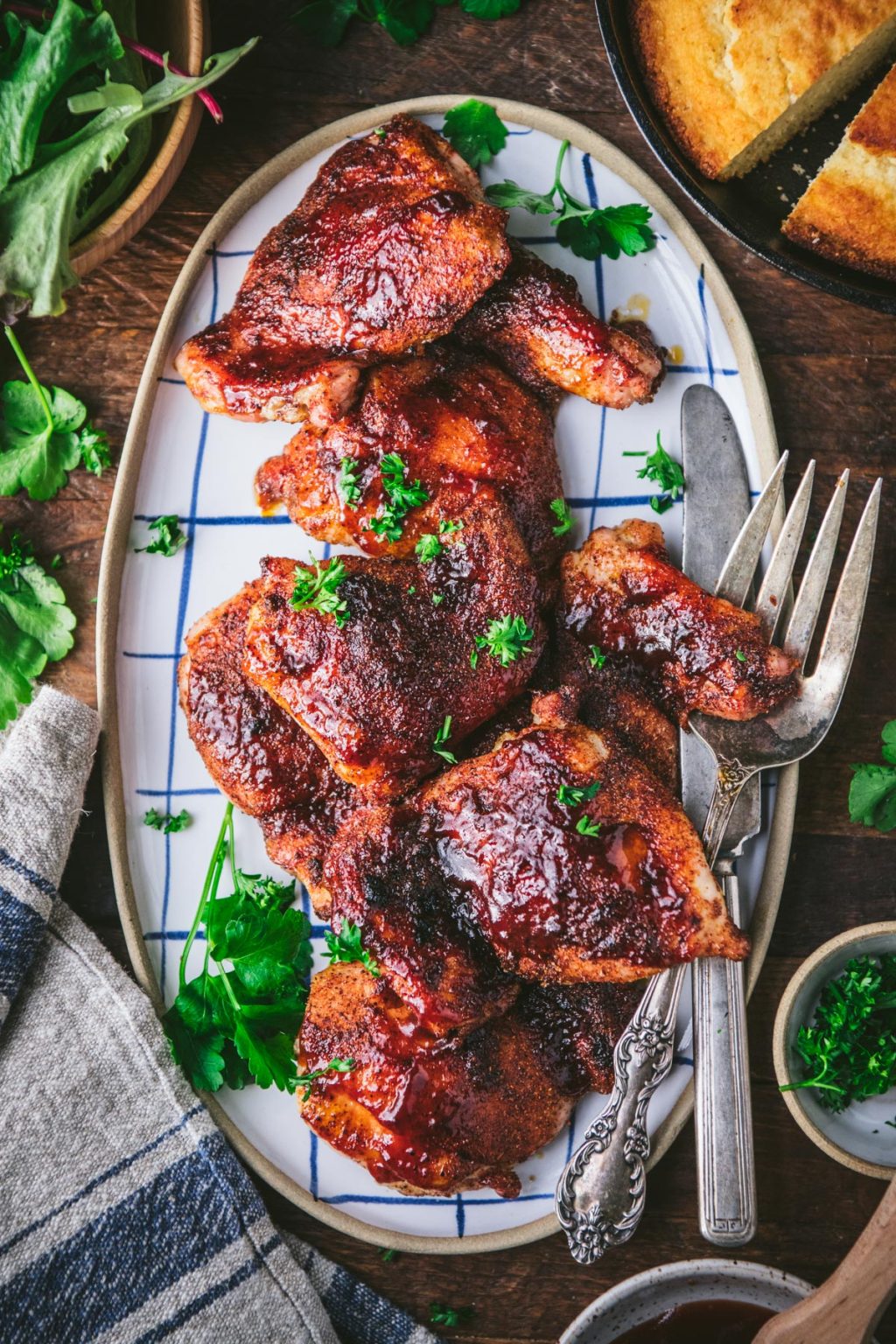 Baked BBQ Chicken Thighs - The Seasoned Mom