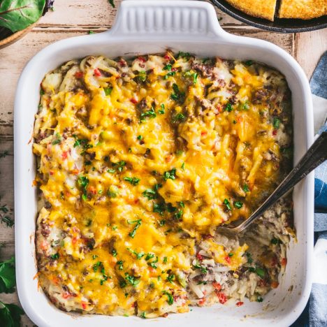 Cheesy Ground Beef and Potato Casserole - The Seasoned Mom