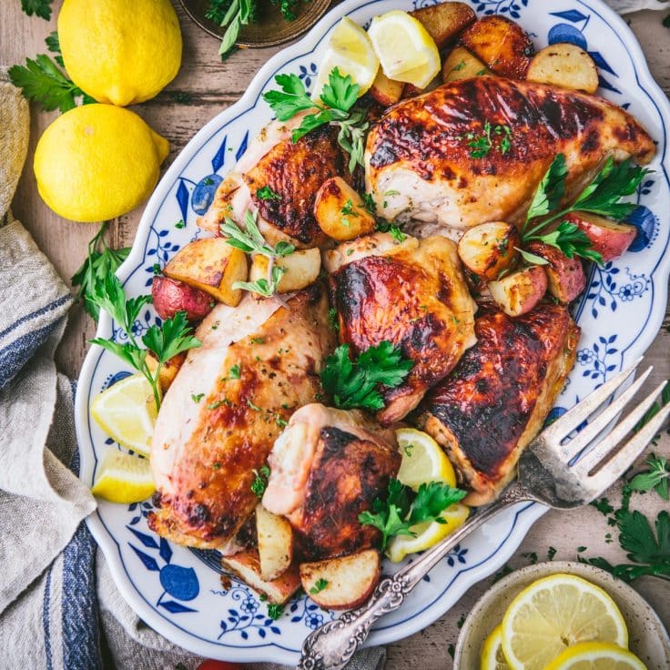 One Pan Greek Chicken and Potatoes - The Seasoned Mom