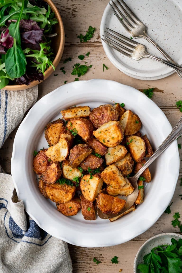 Crispy Parmesan Potatoes - The Seasoned Mom