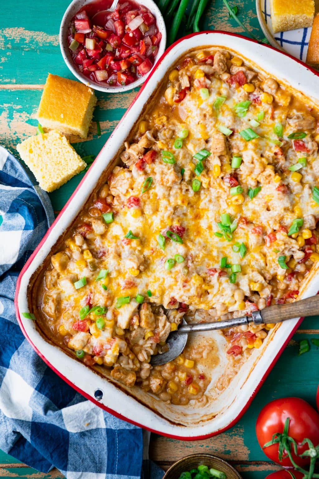 Dump-and-Bake Chicken Chili Casserole - The Seasoned Mom