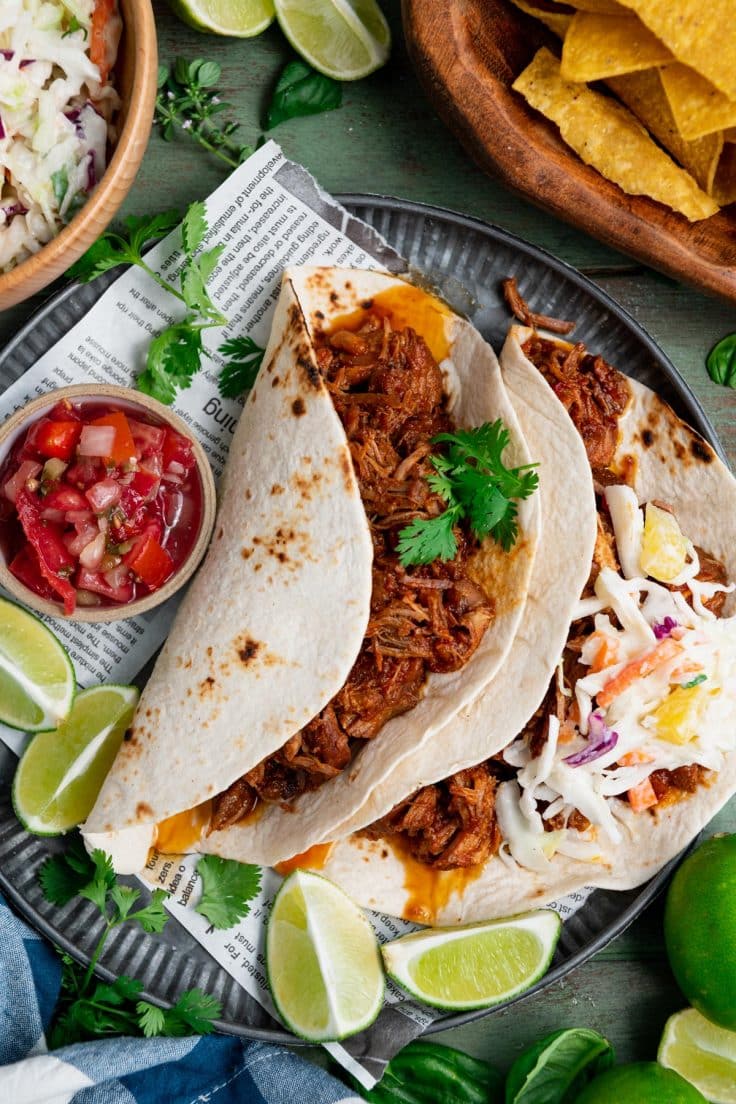 Honey Lime Slow Cooker Pulled Pork Tacos - The Seasoned Mom