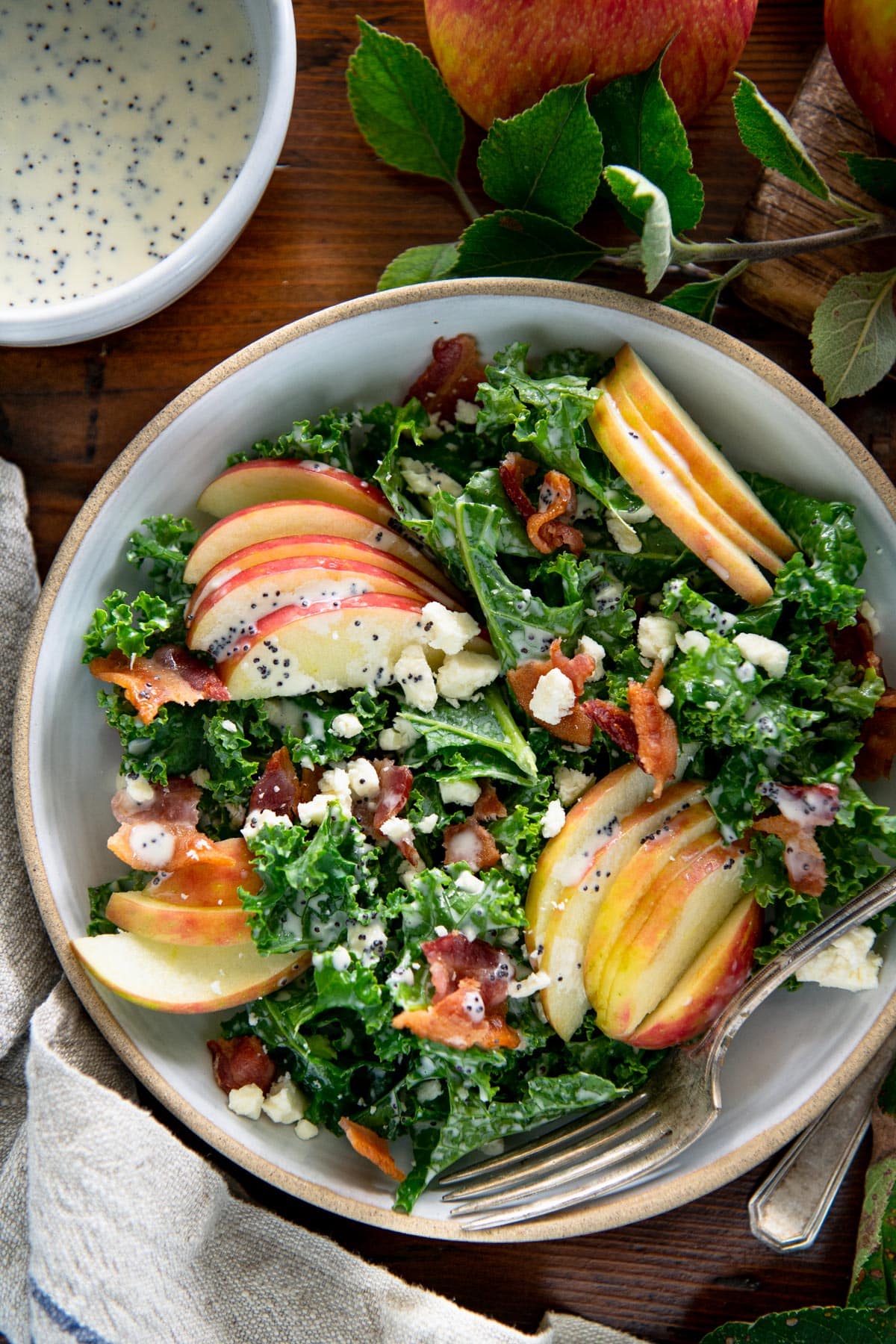 Mason Jar Broccoli Salads with Kale and Apple - Kristine's Kitchen