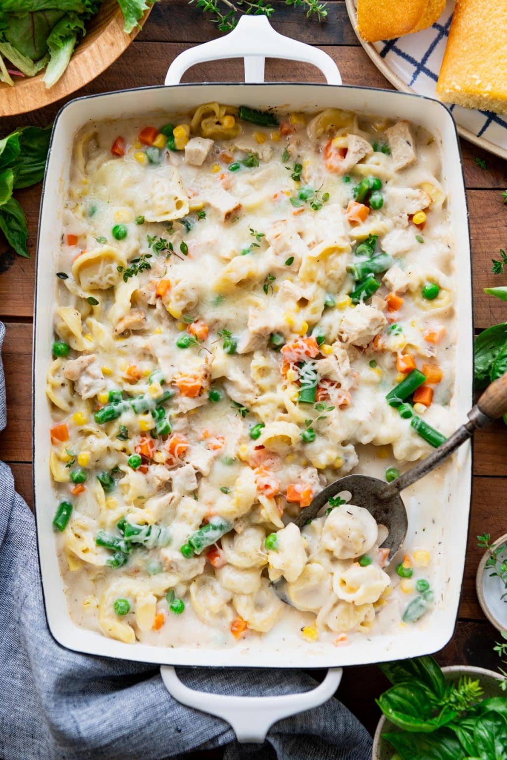 Dump-and-Bake Chicken Tortellini Alfredo - The Seasoned Mom