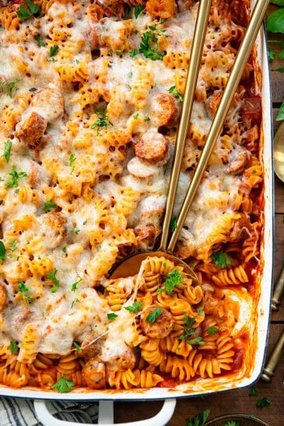 Dump-and-Bake Italian Sausage Casserole - The Seasoned Mom