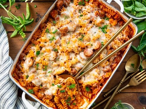 Dump-and-Bake Sausage, Red Beans and Rice Casserole - The Seasoned Mom