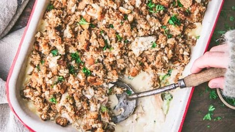 Crockpot Broccoli Casserole with Stuffing - The Vintage Cook