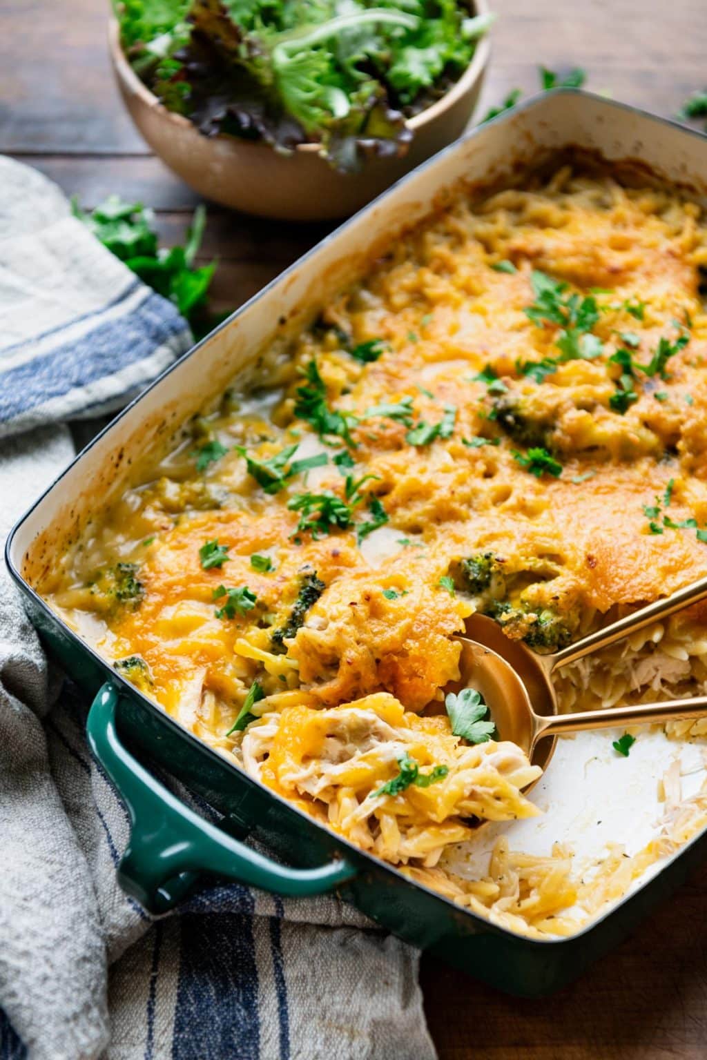 Dump-and-Bake Chicken Orzo Casserole - The Seasoned Mom