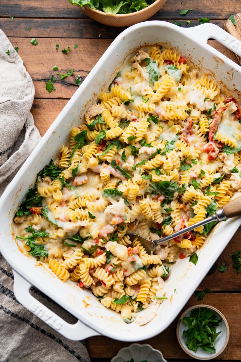 Tuscan Chicken Pasta (Dump-and-Bake!) - The Seasoned Mom