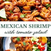 Long collage image of Mexican shrimp.