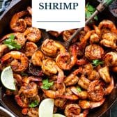 Mexican shrimp with text title overlay.