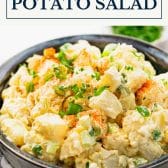Southern potato salad with text title box at top.