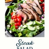 Steak salad with text title at the bottom.