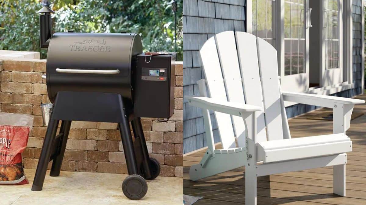 Grill and chair