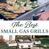 Long collage image of the best small gas grills.