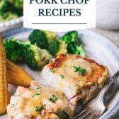 Easy pork chop recipes with text title overlay.