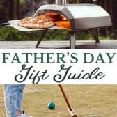 Long collage image of father's day gift ideas