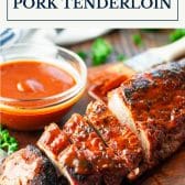 Dry rub for pork tenderloin with text title box at top.