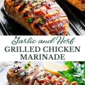 Long collage image of simple grilled chicken marinade.