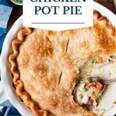 Easiest chicken pot pie ever with text title overlay.